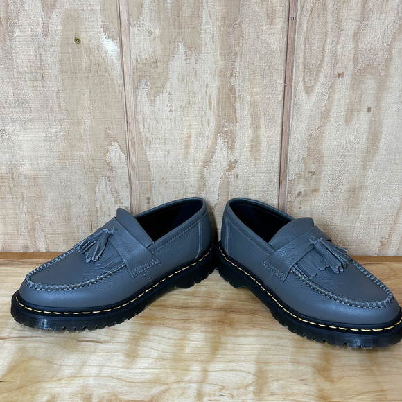 NEW Dr. Martens Adrian Tassel Loafers Women’s 8 Gunmetal Grey Leather Shoes - Picture 7 of 8